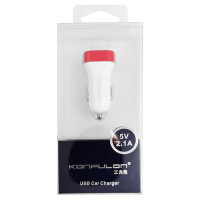 Автомобільний зарядний пристрій Konfulon C17 Dual USB, 2A, Red 3