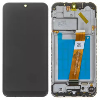 Дисплейний модуль для Samsung A015F Galaxy A01, з рамкою, Original PRC, з вузьким конектором, Black