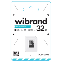 Карта пам'яті Wibrand 32Gb, micro SDHC UHS-1, class 10