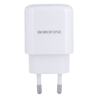 Мережевий зарядний пристрій Borofone BN3, PD 20W, QC 3.0, White