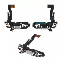 Шлейф для iPhone 12, iPhone 12 Pro, з роз'ємом зарядки та мікрофоном, Original PRC, White