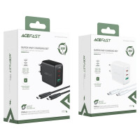 Мережевий зарядний пристрій Acefast A13 PD 65W, 2xUSB-C,1xUSB-A, Cable Type-C to Type-C Black 4