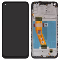 Дисплейний модуль для Samsung A115 Galaxy A11, з рамкою, FLYCDI, Black