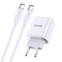 Мережевий зарядний пристрій Jokade JB042, Cable Type-C to Type-C, PD 20W, White 3