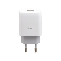 Мережевий зарядний пристрій Hoco C72A, Cable Lightning, 5V, 2.1A White 1