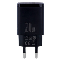 Мережевий Зарядний Пристрій Baseus Compact Quick Charger, QC 3.0, PD 20W, White 3
