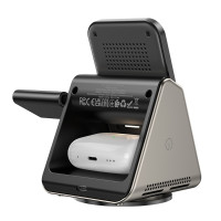 Безпровідний зарядний пристрій Borofone BQ30, 3 in 1, Metal Gray 3