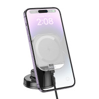 Автотримач Hoco HW18, Wireless Charging MagSafe, 15W, Gray 1