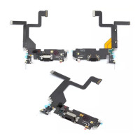 Шлейф для iPhone 14 Pro, з роз'ємом зарядки та мікрофоном, Original PRC, Black