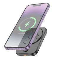 Універсальна мобільна батарея Hoco J117 Esteem, Magnetic Wireless Charging PD 20W, 5000mAh, Black