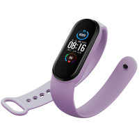 Ремінець для фітнес браслету Mi Band 5/6/7 Silicone, Light Violet 2