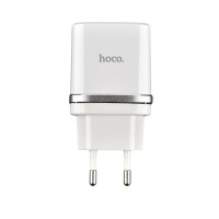 Мережевий зарядний пристрій Hoco C12Q, QC 3.0, PD 18W, Cable Micro White