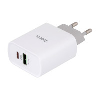 Мережевий зарядний пристрій Hoco C80A, PD 20W, QC 3.0, White 2