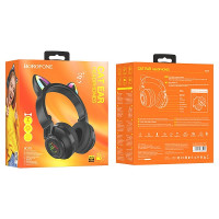 Безпровідна гарнітура Borofone BO18, Black 1