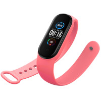Ремінець для фітнес браслету Mi Band 5/6/7 Silicone, Pink 2