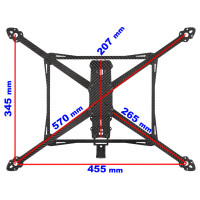 Рама для FPV-дрона Mark4, 13", 570 mm, Carbon