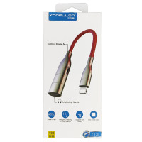 Перехідник Konfulon Z13i, 2 in 1, Lightning to 2xLightning (Female), Black 5