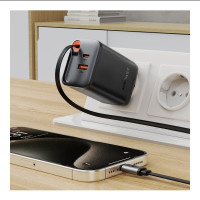 Мережевий зарядний пристрій Acefast A111, PD 67W, GaN, Cable Type-C, Black 5