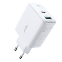 Мережевий зарядний пристрій Acefast A5 PD 32W, Dual Port Type-C, USB-A White