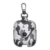 Silicone Case for AirPods Camouflage Leather White-Black