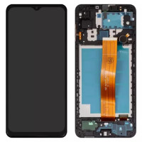 Дисплейний модуль для Samsung M127 Galaxy M12, з рамкою, Service Pack, Black