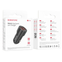 Автомобільний зарядний пристрій Borofone BZ19 Wisdom, 2 USB, 2.4A, Black 1