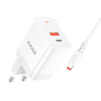 Мережевий зарядний пристрій Jokade JB082, Cable Type-C to Lightning, 30W, QC 3.0, White 1