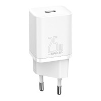 Мережевий зарядний пристрій Baseus Super Si Quick Charger, 25W, White
