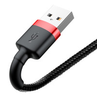 Кабель Baseus Cafule Cable, Lightning, 2.4A, 0.5m, Red-Black 1