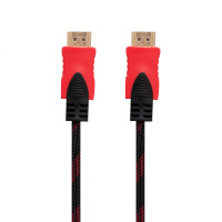 Кабель HDMI- HDMI 1.4V 1.5m (Тканинні провід) Колір Чорно-Красний