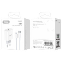 Мережевий зарядний пристрій Jokade JB069, Cable Type-C to Lightning, 27W, White 4