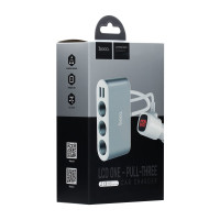 Автомобільний зарядний пристрій Hoco Z13, 3 Auto Charger, LCD Display, Dark Gray 1