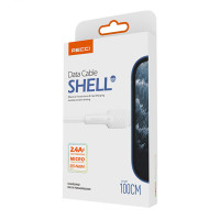 Кабель Recci Shell RTC-N26M, Micro, 1m, 2.4A, White 1