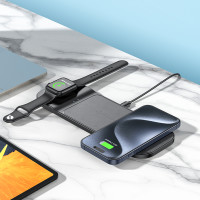 Безпровідний зарядний пристрій Hoco CQ5, 3 in 1, 22.5W, Black 1