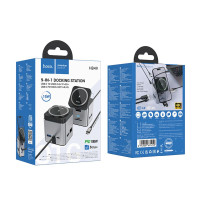 USB-хаб Hoco HB49, Type-C to HDTV/Type-C/3xUSB 3.0/SD/TF/RJ45, Wireless Charger 15W, Gray 2