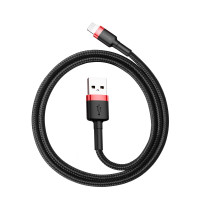 Кабель Baseus Cafule Cable, Lightning, 2.4A, 0.5m, Red-Black 3