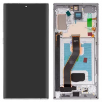 Дисплейний модуль для Samsung N975F Galaxy Note 10 Plus, з рамкою, High Copy, OLED, Silver