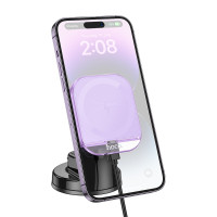 Автотримач Hoco HW18, Wireless Charging MagSafe, 15W, Purpule 5