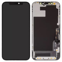 Дисплейний модуль для iPhone 12, iPhone 12 Pro, High Copy, без мікросхеми, (OLED) OEM soft, Black