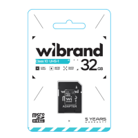 Карта пам'яті Wibrand 32Gb, micro SDHC UHS-1, class 10, adapter SD