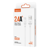 Кабель Recci Star Stone RS10M, Micro, 1m, 2.4A, White 1