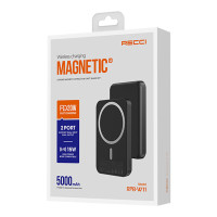 Універсальна мобільна батарея Recci RPB-W11, Wireless Charging with MagSafe, 15W, 5000 mAh Black 1