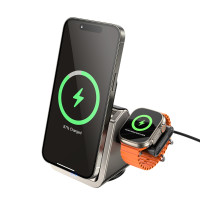 Безпровідний зарядний пристрій Borofone BQ30, 3 in 1, Metal Gray 2