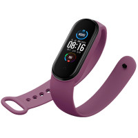 Ремінець для фітнес браслету Mi Band 5/6/7 Silicone, Purpule 2