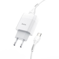 Мережевий зарядний пристрій Hoco C73A, Cable Type-C, 2.4A, White 1