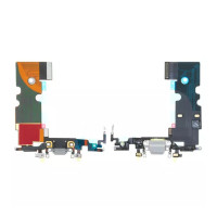 Шлейф для iPhone 8, iPhone SE 2020, iPhone SE 2022, із роз'ємом зарядки та мікрфоном, White