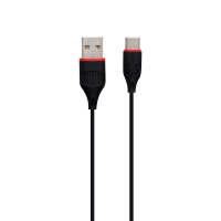 Мережевий зарядний пристрій Borofone BA20A, Cable Type-C, 2.1A, Black 3