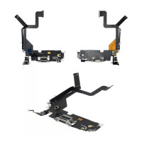 Шлейф для iPhone 14 Pro, з роз'ємом зарядки та мікрофоном, Original PRC, Silver