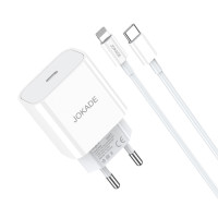 Мережевий зарядний пристрій Jokade JB069, Cable Type-C to Lightning, 27W, White 1