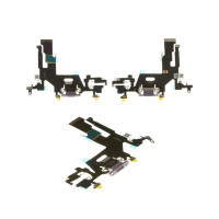 Шлейф для iPhone 11, з роз'ємом зарядки та мікрофоном, High Copy, Purpule